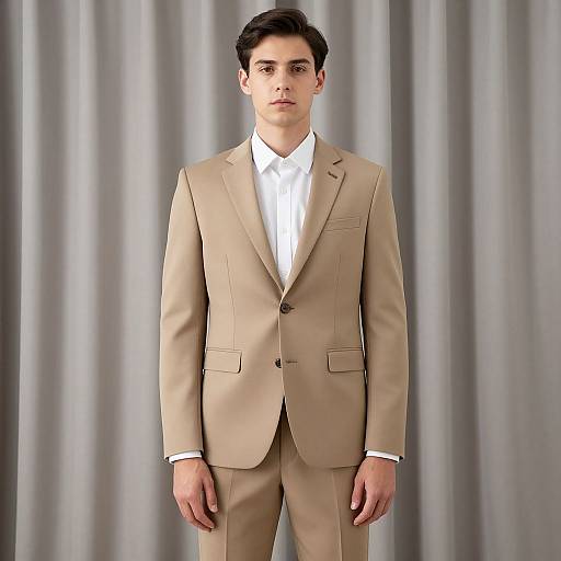 Man in Tan Suit Standing