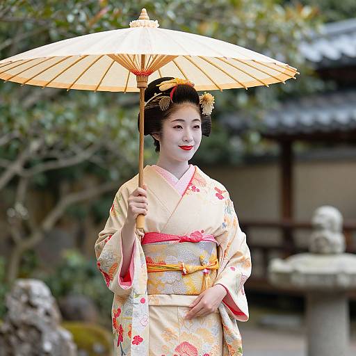 Traditional Japanese Geisha in Kimono