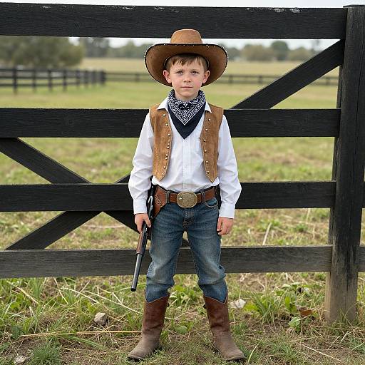 Young Boy in Homemade Cowboy Costume