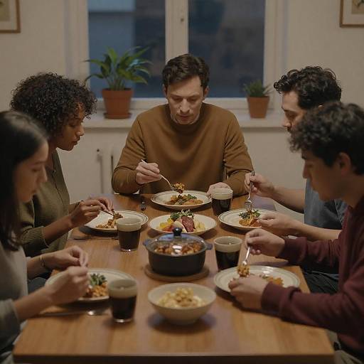 Group of Friends Enjoying Dinner Together