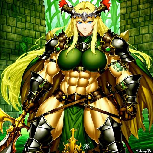 Illustration of Amazon (dragon's crown), dragon's crown in the style of Mizuumi (bb)