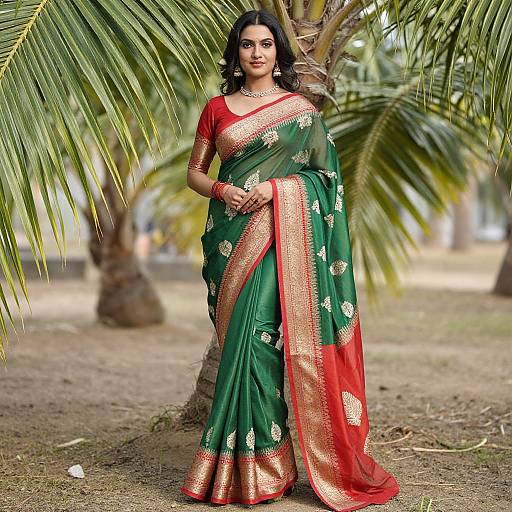 Elegant Silk Saree by Palm Tree