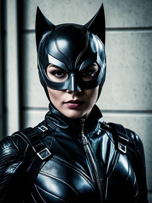 Woman in Catwoman Costume Portrait