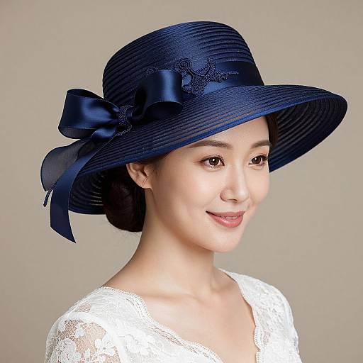 Elegant Mother-of-the-Bride in Navy Hat