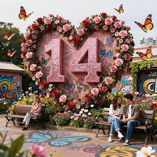 Enchanted Valentine's Garden Scene