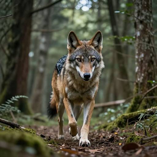 Graceful Werewolf Running in Forest