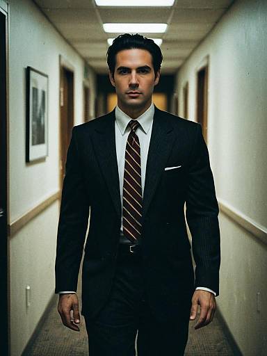 Suit and Tie Hallway Aesthetic