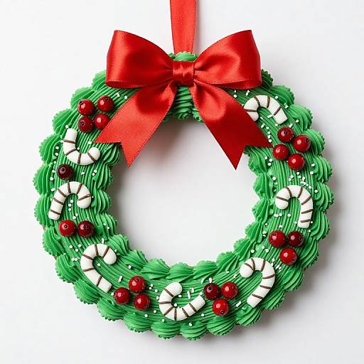 Festive Christmas Candy Wreath Illustration