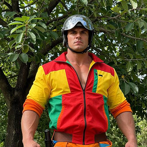 Adventurous Man in Vibrant Jacket