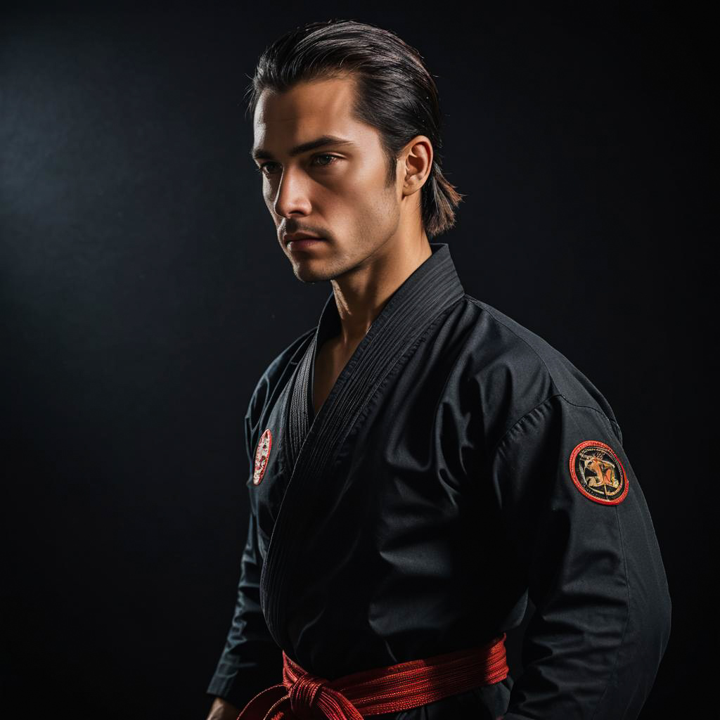 Dynamic Martial Artist Under Dramatic Lighting