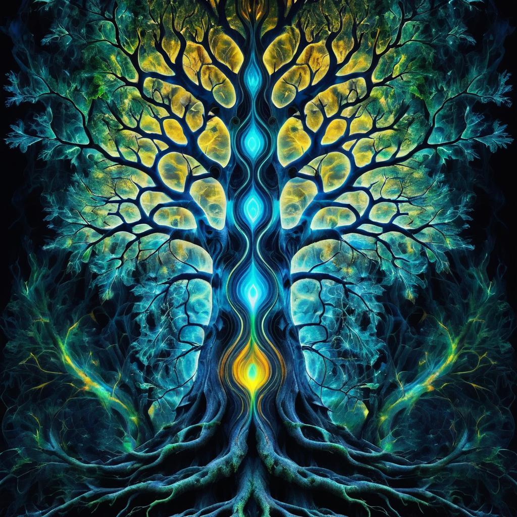 X-Ray Art of a Glowing Tree Spirit