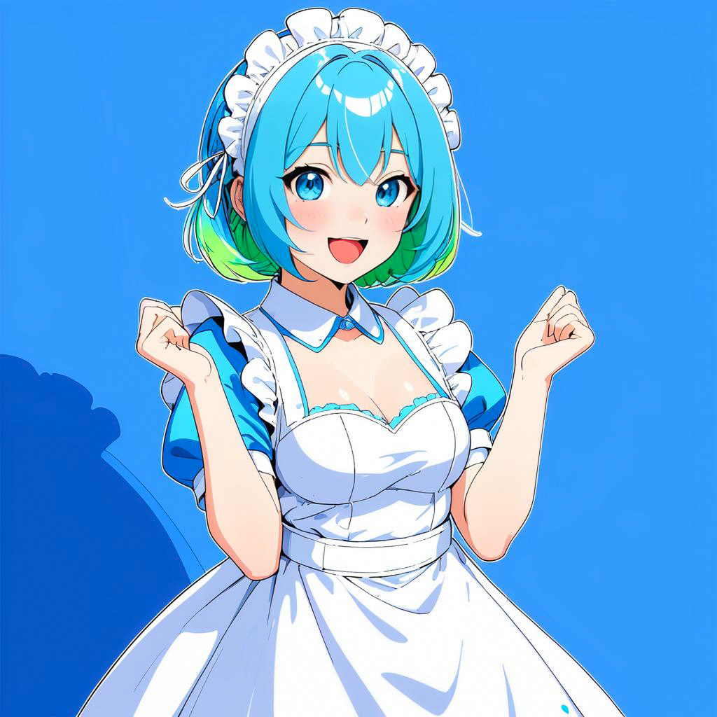 Delighted Best Friend in Maid Outfit