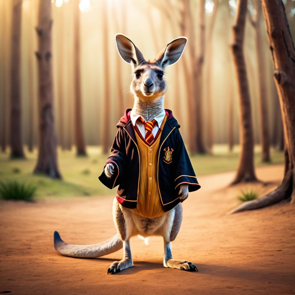 Whimsical Kangaroo as Harry Potter