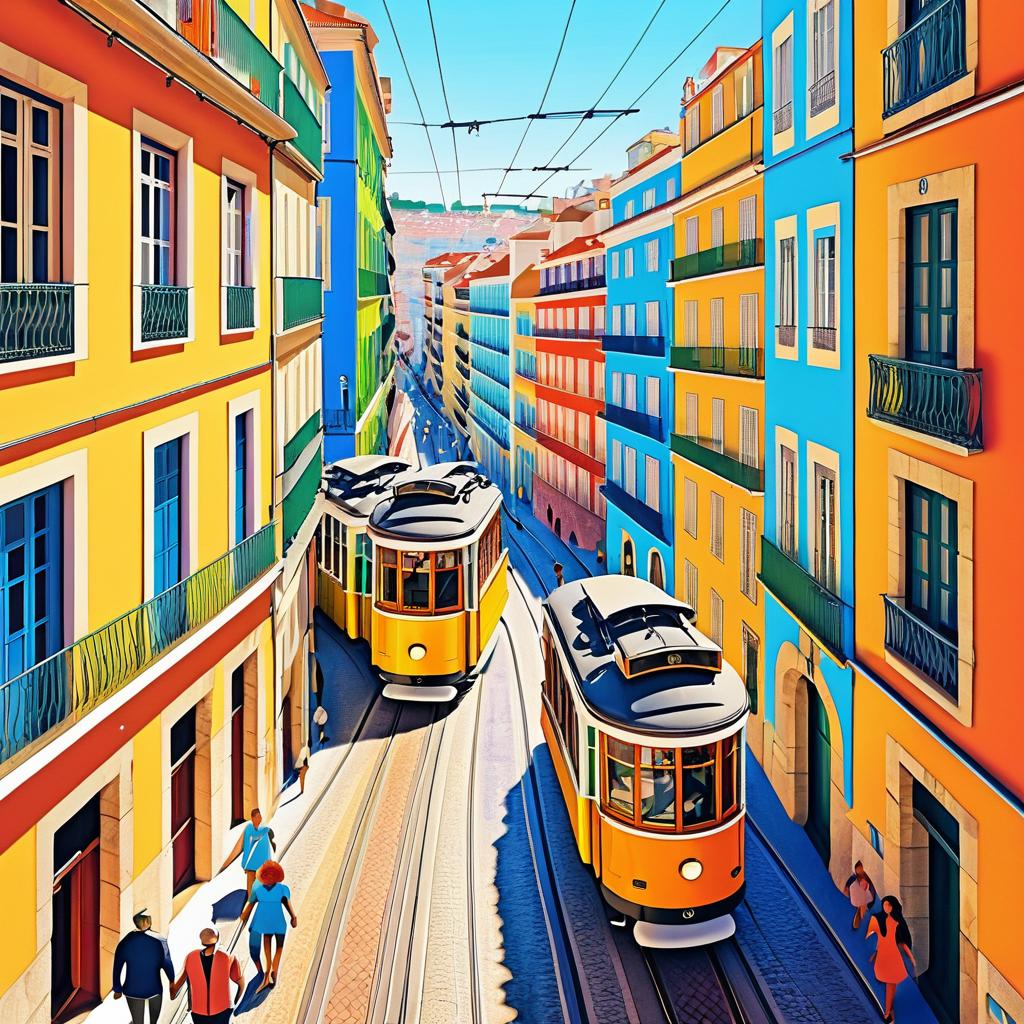 Vibrant Lisbon: A Cheerful Urban Illustration