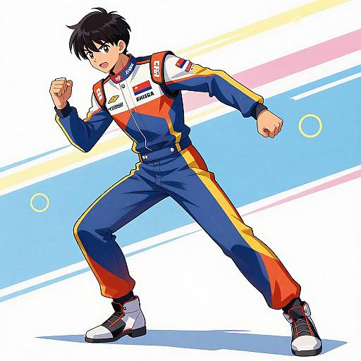 Anime Racing Outfit Action Pose