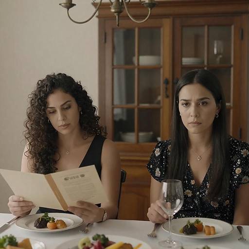 Elegant Dining Scene with Two Women