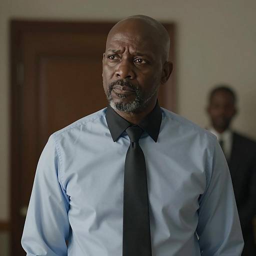 Pensive Man in Dim Room Portrait