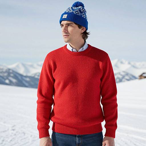 Vintage Man in Ski Sweater