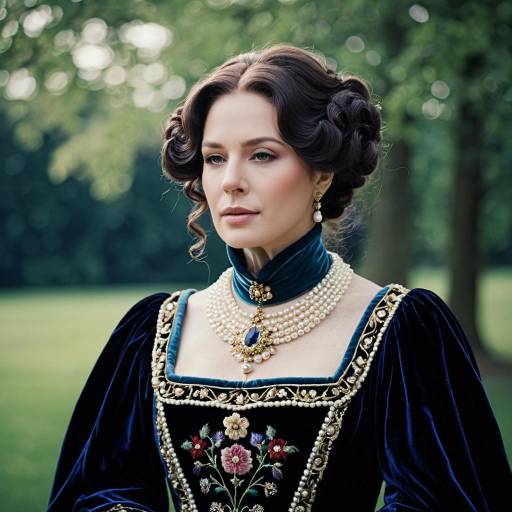 Elegant Renaissance Woman in Velvet Dress