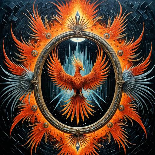 Surreal Crystalline Phoenix Painting