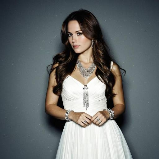 Dazzling Woman in Elegant White Dress