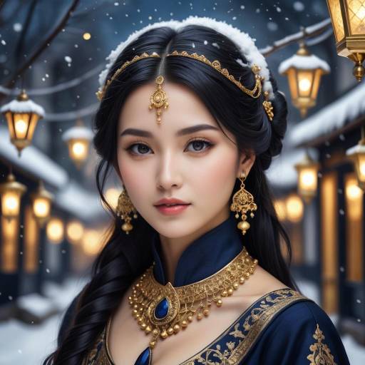 Elegant Winter Portrait of a Young Woman