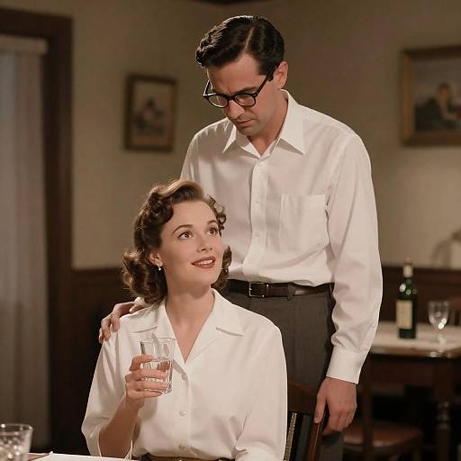 Warm 1940s Vintage Movie Room Scene