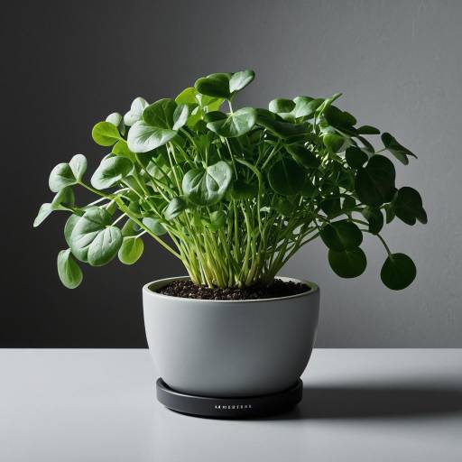 Hydroponic Watercress in Grey Ceramic Pot