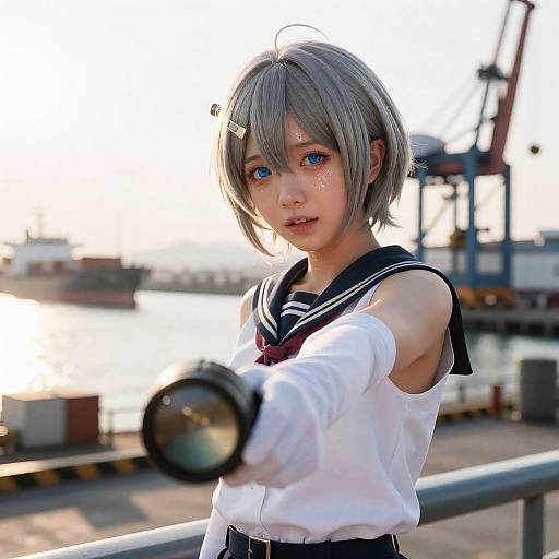 Sunlit Harbor Cowboy Shot Admiral Girl