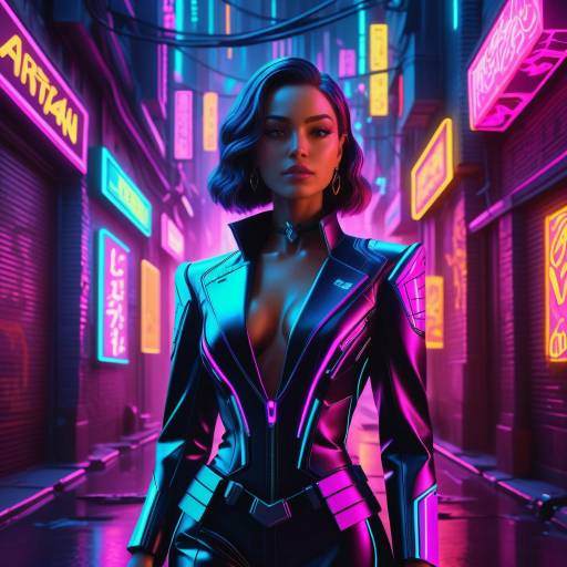 Futuristic Sophistication in Neon Alley Futuristic Sophistication in Neon Alley