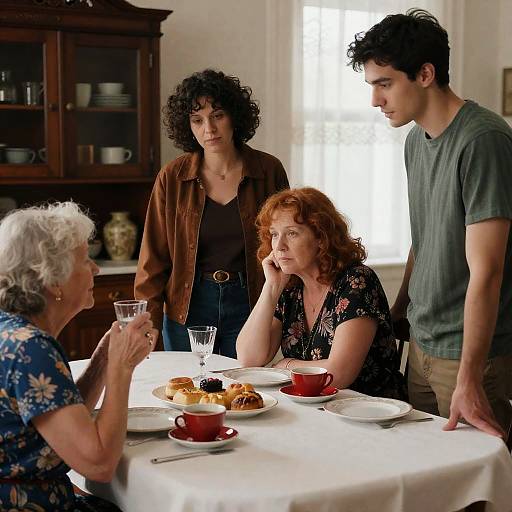 Family Gathering at Dining Table