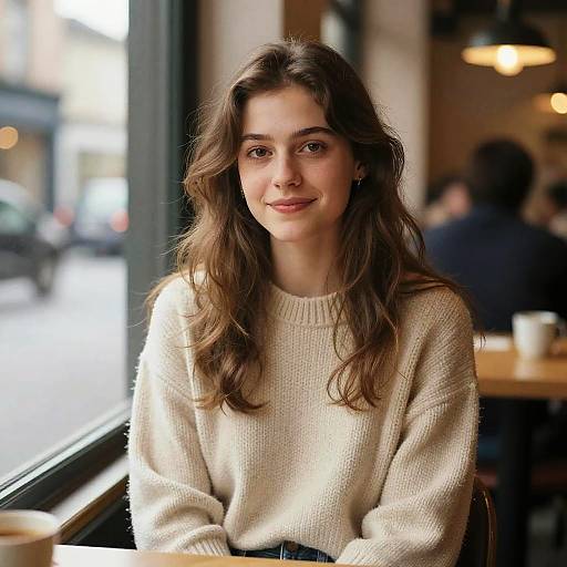 Natalia Dyer Look-Alike at Cafe