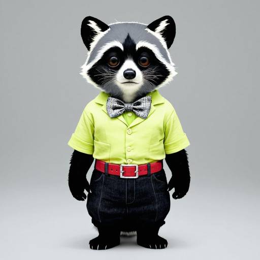 Mischievous Raccoon in Stylish Attire