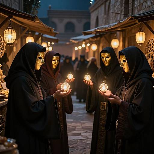 Mysterious Robed Figures Trading Memories