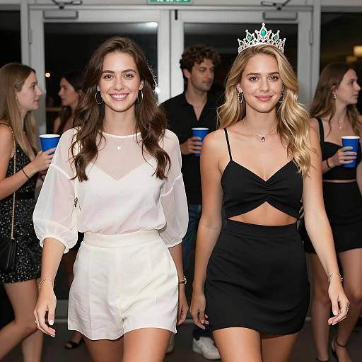 Vibrant Party Scene with Two Women