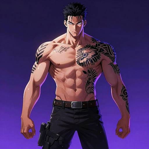 Cyberpunk Muscular Anime Males