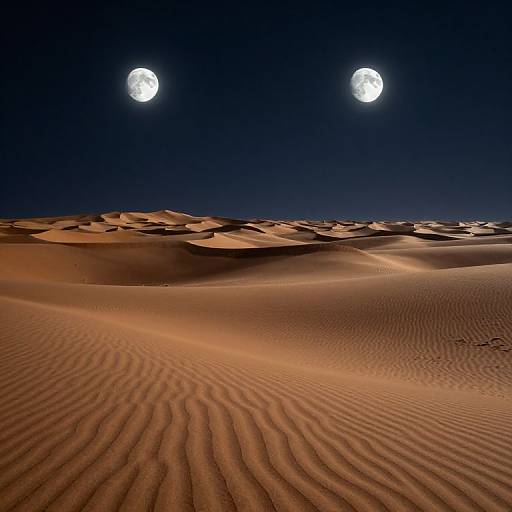Twin Moons Over Glowing Desert