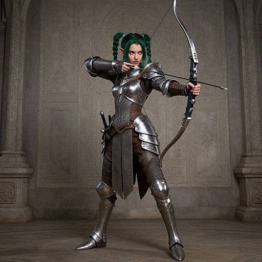 Photorealistic Goblin Knightess Portrait