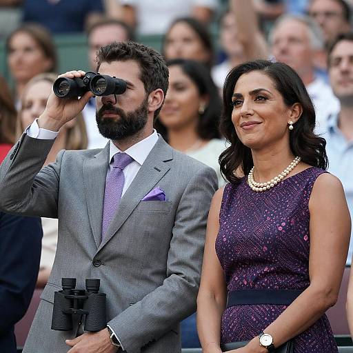 Couple in a Crowded Stadium Scene