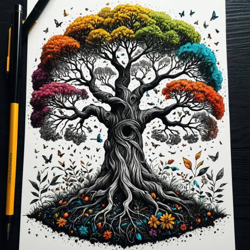 Multicolored Tree of Life Illustration