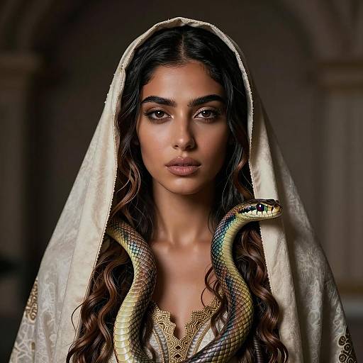 Photorealistic Arab Woman with Snake Hair