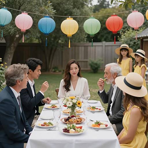 Charming Outdoor Dinner Party Scene