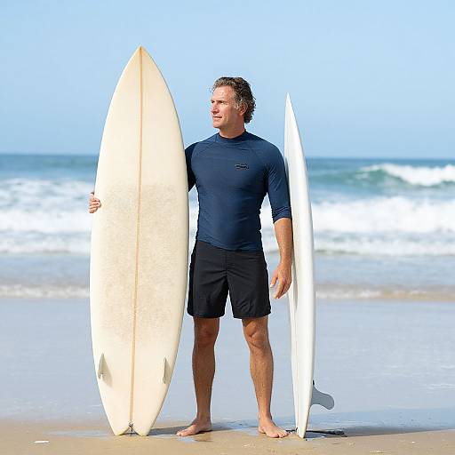 Man in Surf Costume on Beach