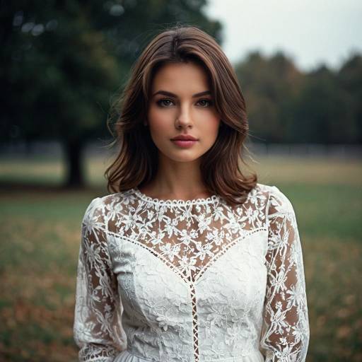 Elegant Lace Blouse Fashion Portrait