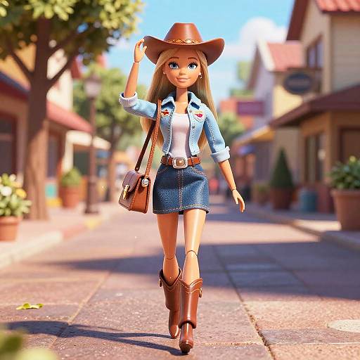 Hyperrealistic Barbie Shopping in Town