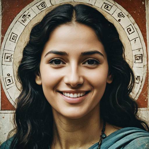 Serene Oracle Portrait in Ancient Fresco Style