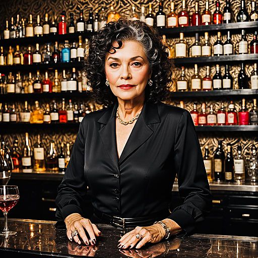 Elegant Bartender Portrait in Silk Studio Elegant Bartender Portrait in Silk Studio