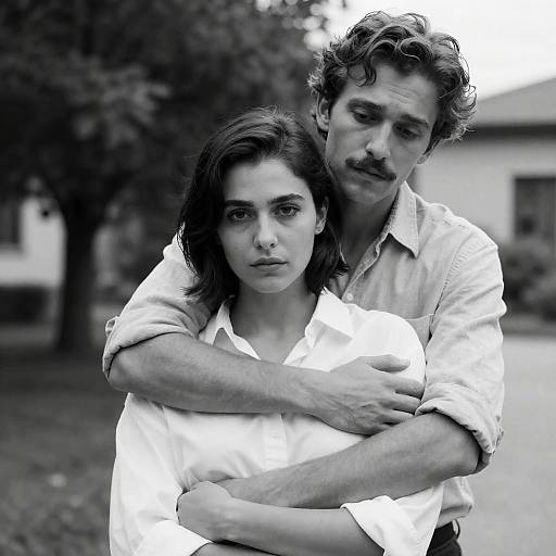 Candid Black-and-White Couple Portrait
