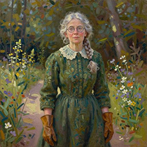 Elderly Botanist Amidst Wildflowers