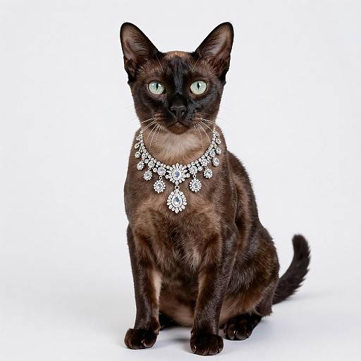 Elegant Portrait of a Khao Manee Cat